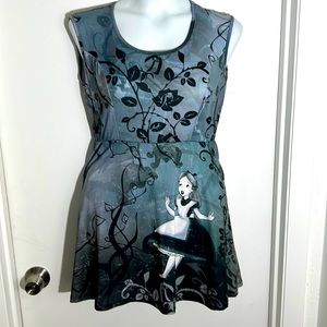 Disney Alice in Wonderland babydoll top Lg
